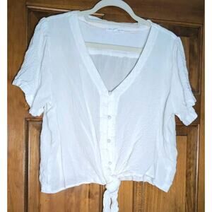 Jane + Delaney White Tie Waist Women's XL Boho Festival Cottage Top (988)
